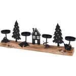 Подсвечник Home Styling Collection, 6x15,5x40 см, черный - фото