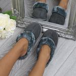 Тапочки на плоском каблуке AJVANI, серый - фото 5