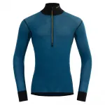 Лонгслив DEVOLD OF NORWAY Wool Mesh 190 half zip, синий - фото