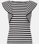 Вьете полосатый топ с рюшами Max Mara, Riga 1x1 Bianca - фото