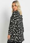 Блуза FLORAL TEXTURED Yours Clothing, черный - фото