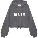 Топ вязаный с вышитым логотипом MSGM, серый - фото