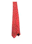 Шелковый галстук в горошек Moschino, красный - фото