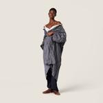 Вышитое пальто из ду́шеса MIU MIU, серый - фото 2