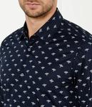 Рубашка мужская Boss Orange с принтом, синий - фото 4