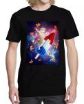 Мужская футболка с рисунком Rocket Cat Buzz Shirts - фото