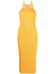 Self-Portrait облегающее платье миди, желтый - фото