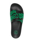 Шлепанцы с тисненым логотипом Just Cavalli, черный/зеленый - фото 4