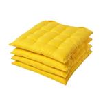 Подушка для стульев Homescapes 4 шт, 40x5x40 см, желтый - фото