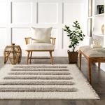 Ковер nuLOOM, 122 x 183 см, Jasmina High/Low Striped Shag, Ivory - фото 7
