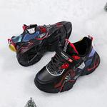 Детские кроссовки для бега ASIAN MICKEY, черно-красные с тонким флисовым утеплителем для тепла - фото 9