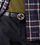 Кожаный ремень Interlocking G Gucci, Black/Black - фото 3