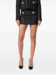 Philipp Plein мини-юбка из твида с монограммой, черный - фото 3