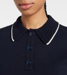 Хлопковая поло с логотипом Moncler, темно-синий - фото 4