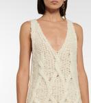 Мини-платье из шерстяной смеси с косами Acne Studios, белый - фото 4