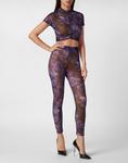 Леггинсы Цветы PHILIPP PLEIN, черный - фото 2