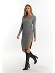 Faina Вязаное платье серого цвета - фото