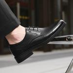 Мужские туфли HLA черные на низком каблуке - фото 6