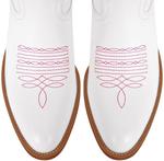 MissHeel Белые ковбойские сапоги до колена с бантом для женщин - фото