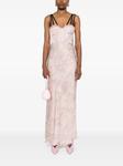 X Patrick McDowell атласное макси-платье PINKO, розовый - фото 2