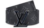 Мужской ремень Louis Vuitton, черный/серый - фото 4