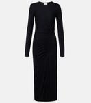 Желина собранное джерси макси-платье Marant Etoile, черный - фото