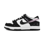 Nike Dunk Violet Leather Cushioning Low top Skateboard Shoes Women's Black White - фото