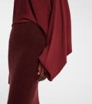 Платье макси с накидкой из сосны Aya Muse, бордовый - фото 5
