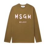 Футболка с длинным рукавом и принтом логотипа MSGM, зеленый - фото