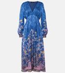 Платье миди с узором пейсли Etro, Print On Blue Base - фото