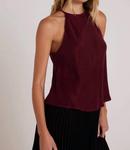 Топ с косой бретелью через шею цвета Deep Plum Bella Dahl - фото 2