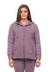 Толстовка с капюшоном на молнии Ulla Popken, фиолетовый - фото 2
