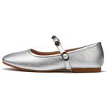 OMS Серебряные балетки Мэри Джейн, цвет Silver - фото