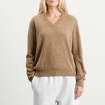 Вязаный джемпер с V-образным вырезом Entire Studios, Camel - фото 2