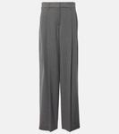 Шерстяные брюки широкого кроя Brunello Cucinelli, Grigio Chiaro - фото