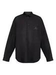 Рубашка с вышитым логотипом BALENCIAGA, черный - фото