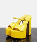Кожаные сандалии на платформе Tan-Go 155 Valentino Garavani, Shocking Yellow - фото 5