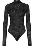 Боди из кружева Philipp Plein, черный - фото