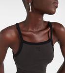 Мини-платье из хлопка Courrèges, цвет mud brown/black - фото 4