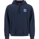 Толстовка с логотипом и шнурком HUGO BOSS, синий - фото