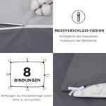 Комплект постельного белья Bedsure, 3 предмета, 220х240/80x80 см, антрацит/серый - фото 5