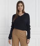 Свитер женский Tommy Hilfiger шерстяной с v-образным вырезом, синий - фото 3