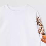 Толстовка детская Burberry с принтом на рукавах, белый - фото