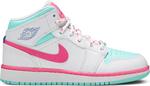 Кроссовки Air Jordan 1 Mid GS Digital Pink, белый - фото