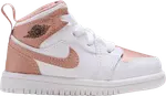 Кроссовки Air Jordan 1 Mid TD White Rose Gold, белый - фото