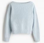 Свитер H&M Oversized Boat-Neck, голубой - фото