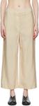 Бежевые шелковые брюки LEMAIRE - фото
