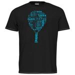 Футболка с коротким рукавом Head Padel Typo, черный - фото