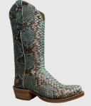 Женские ботинки Allover Python Exotic в цвете бирюза/медь R Watson Boots, Teal/Copper - фото