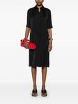 Платье-рубашка миди из атласа Jil Sander, черный - фото 2